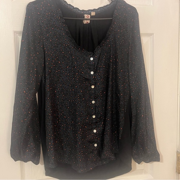 DOLAN by Anthropologie Women’s Nave/Black‎ Leopard Print Blouse Sz M - Picture 10 of 10